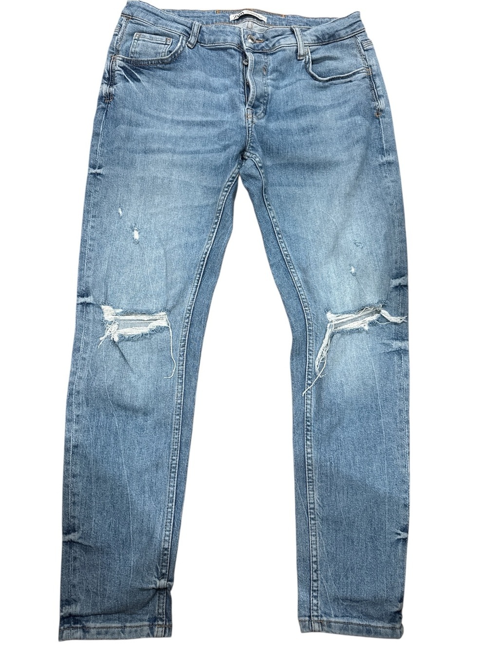 Zara Light Blue Skinny Ripped Men’s Jeans